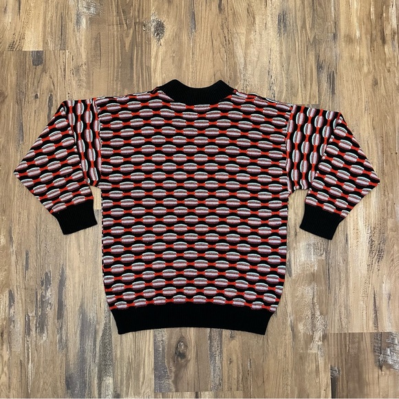 VTG 80s 90s Retro Red & Black Textured Knitted Sweater - Picture 7 of 9